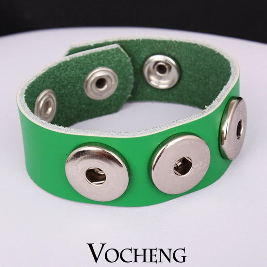 

18mm Ginger Snap Button Jewelry Wholesale Jewelry 10PCS/Lot Multicolor Genuine Leather Bracelet (Vb-002*10)