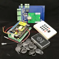 DIY TCP/IP Одиночная система контроля доступа для двери 125 кГц Rfid Контролер карты доступа + клавиатура Rfid ведомый читатель + блок питания +