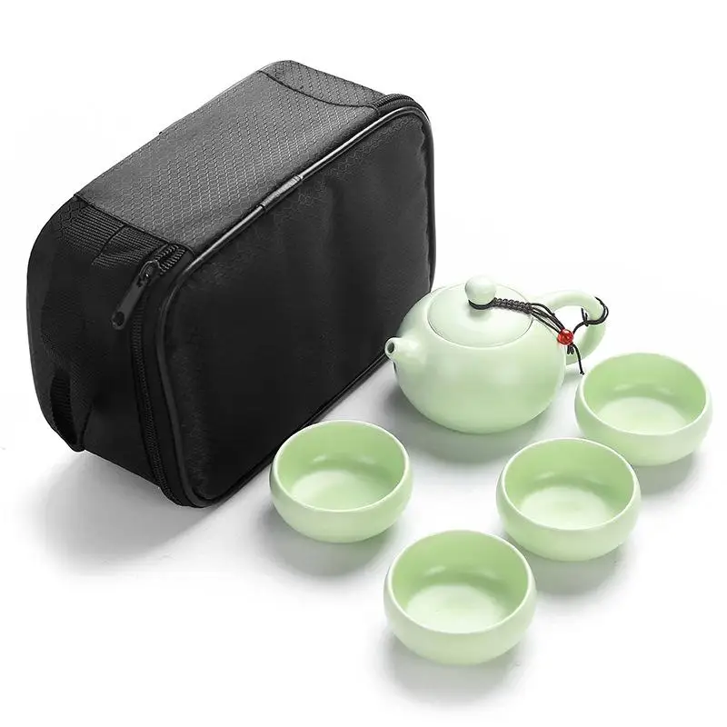 Китайский чайный набор кунг-фу, портативный чайный набор, керамический чайный горшок, чайный набор Gaiwan, чайная чашка для чайной церемонии, чайный горшок для путешествий, чайная посуда, подарок - Цвет: 16