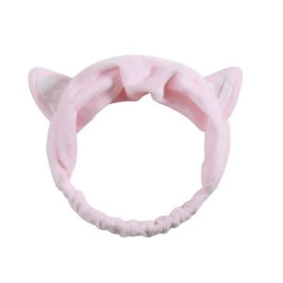 pink Новинка, милые модные Мультяшные кошачьи уши для женщин и девушек, мягкая хлопковая повязка на голову, повязка на голову, вечерние головной убор для Хеллоуина, аксессуары для волос - Цвет: pink