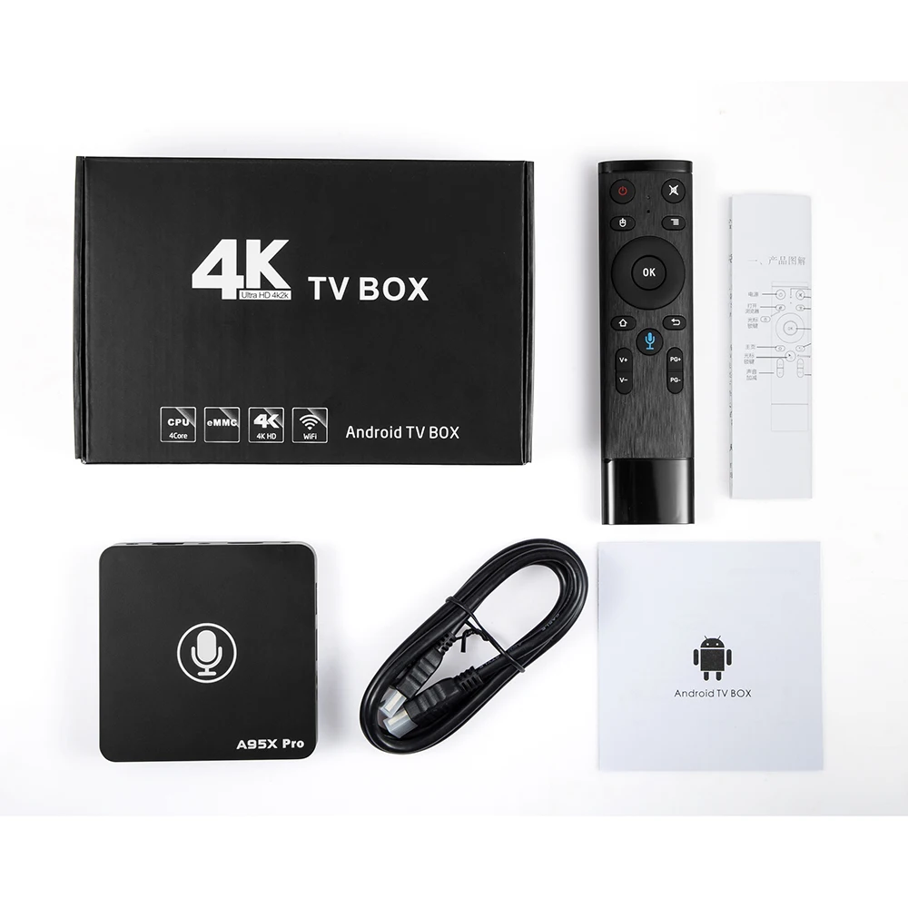 A95X Pro S905W 2GB 16GB Android TV Box voice control with Google Assistant Netflix portugal France espana 4K HD Smart TV Box