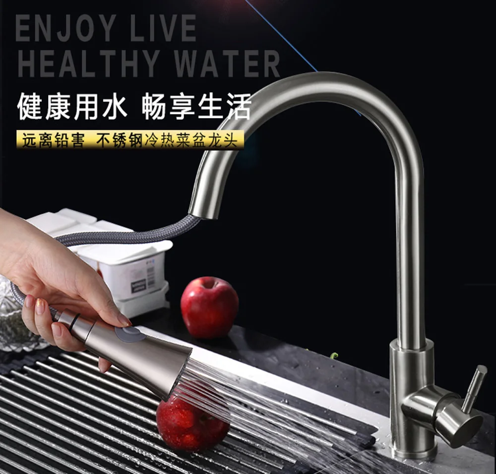 

luxury kitchen faucet head quality copper brush nickel exports atomization pull out kitchen sink faucets Mixer tap