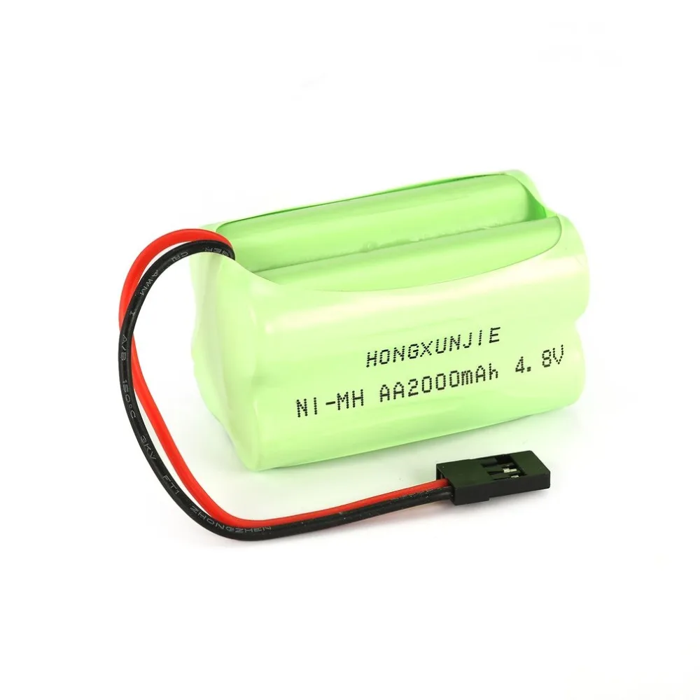 

4S 4.8V AA 2000mAh NiMH Batteries Rechargeable Square Receiver RX Battery Pack for RC Cars Futaba Hitec JR