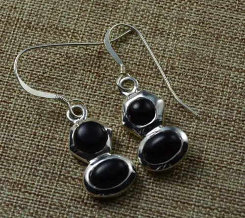 Aliexpress Genuine Black Onyx Earrings 100 925 Solid Genuine Black Onyx Earrings 100 925 Solid Sterling Silver 34mm Ke0284
