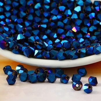 

K9 Crystal 5301# Grade AAAA Metallic Blue color 3mm 4mm 5mm 6mm 8mm Crystal Bicone Beads