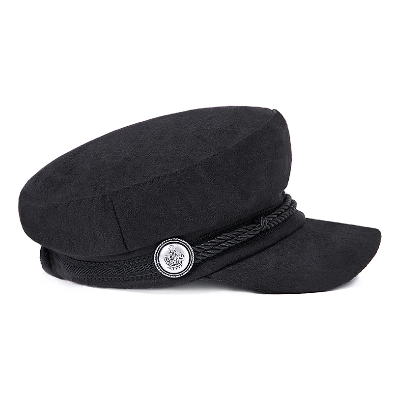 Группа прыжок модная шляпа в стиле милитари зимняя вязаная шапочка шляпы с плоским верхом для женщин черный мужской женский Casquette Militaire Gorra Plana