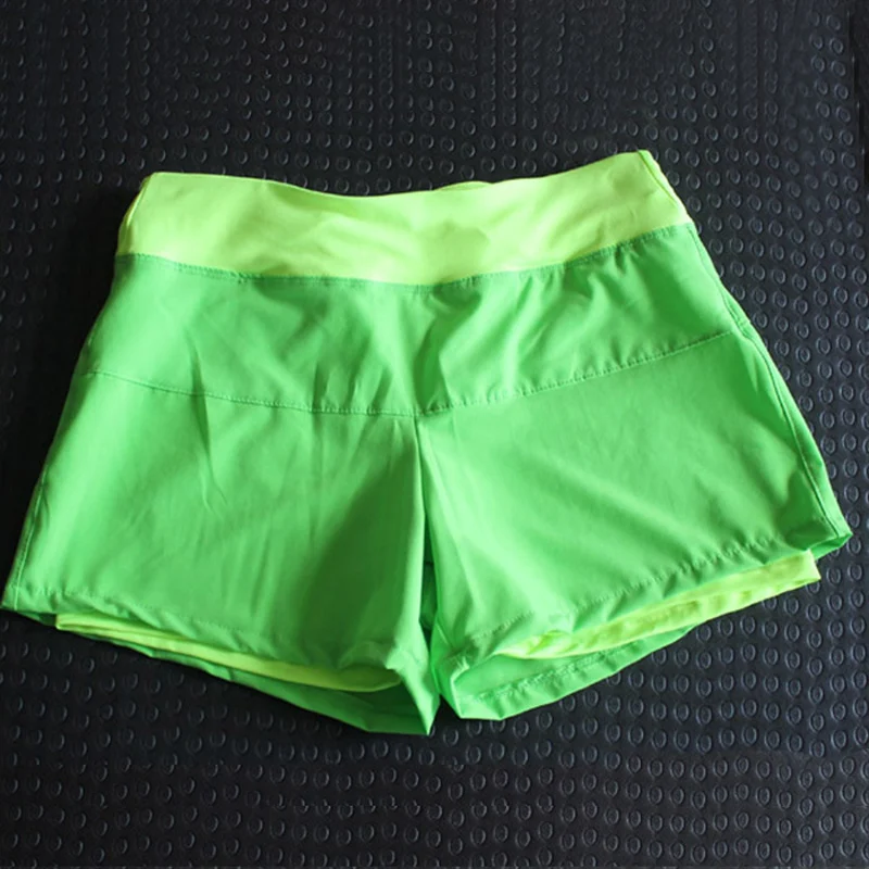 BESGO Йога Для женщин двойной Слои Цветные шорты Drawstring пот дышащий эластичный