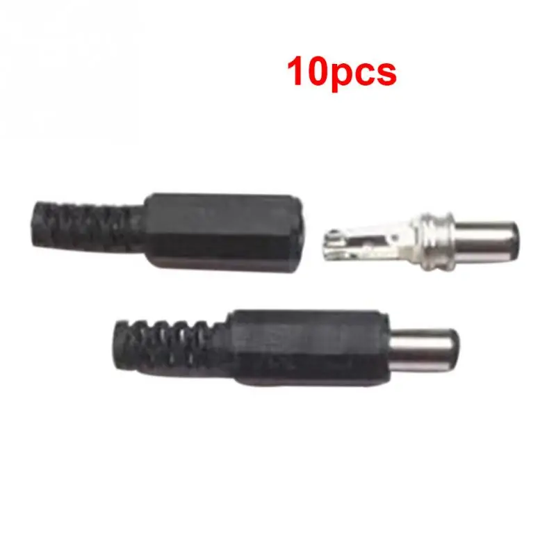 

10pcs/lot DC Power Connect Jacks 5.5 x 2.1mm Male Solder DC Power Barrel Tip Plug Jack Straight Connectors
