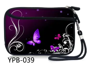 

Purple Butterfly Portable Zipper External 2.5 inch HDD Bag Case Pouch for Protection Standard 2.5'' GPS Hard Disk Drive Device