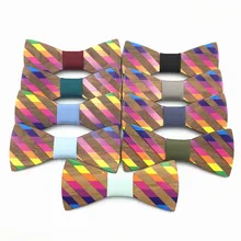 Ручной работы Радуга Дерево галстук-бабочка S бабочкой с сплошной синий платок для Для мужчин деревянный галстук-бабочка дождь галстук-бабочка s