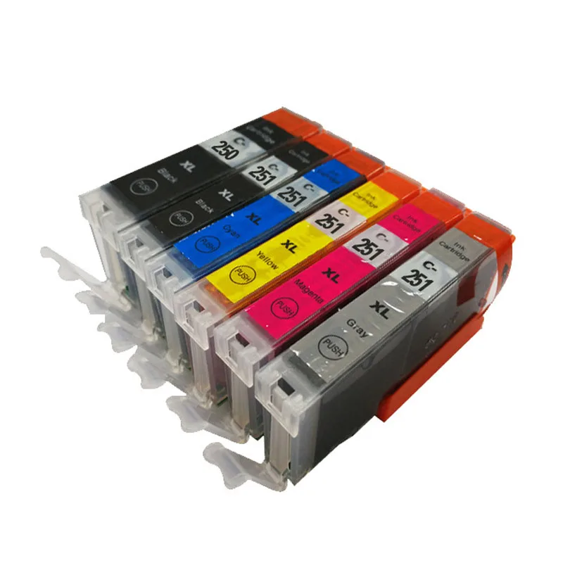 Xijin 6 шт. Картриджи с чернилами PGI250 CLI251 Совместимый картридж для Canon PIXMA MG6320 mg7120 ip8720
