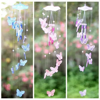 

Crystal Butterfly Wind Chime Bell Garden Ornament Gift Yard Hanging Home Decor Wind Chimes Outdoor Garden Decoration Craft Gift