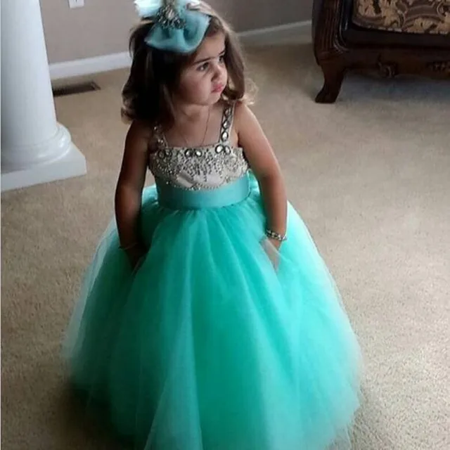 teal flower girl dress