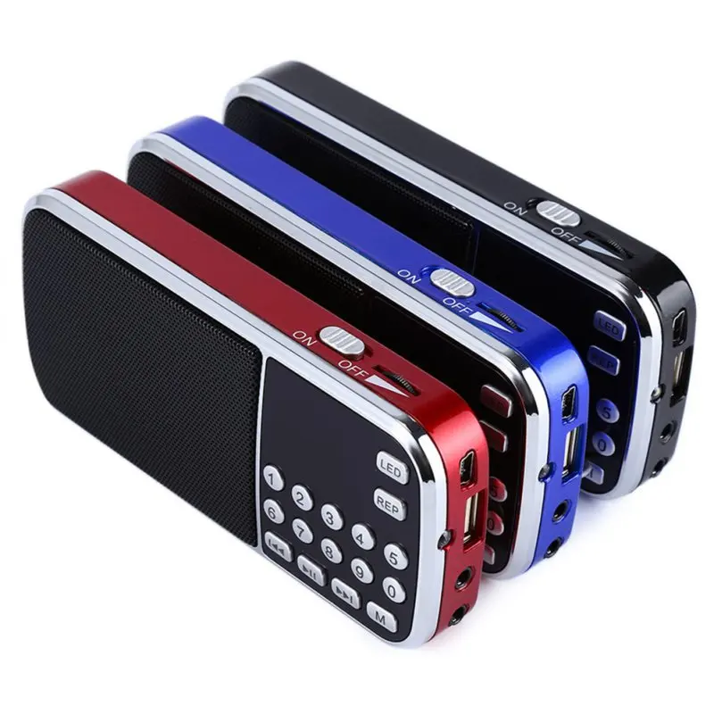 

EDAL Portable Digital Stereo TF Card USB AUX Input FM Mini Radio Speaker Music Player Sound Box Hot Sale