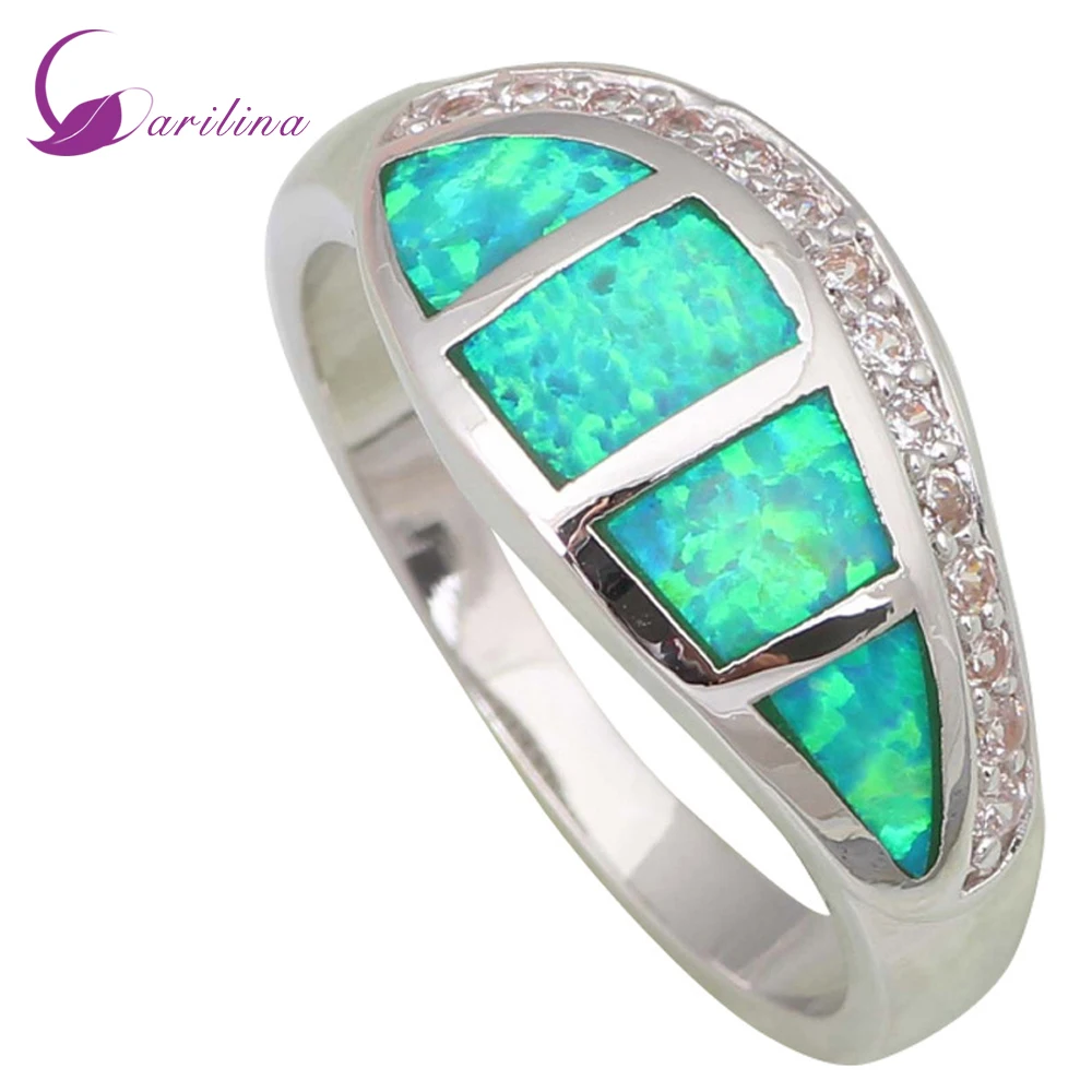 

Fina Jewelry Party 2015 New Statement Rings for women Green Opal 925 sterling silver jewelry Bridal ring R432