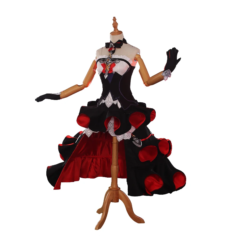 [Сток] аниме Honkai Impact 3 Theresa Великолепный красный косплей-платье лолиты костюм+ АКК для женщин Хэллоуин Новинка - Цвет: 01