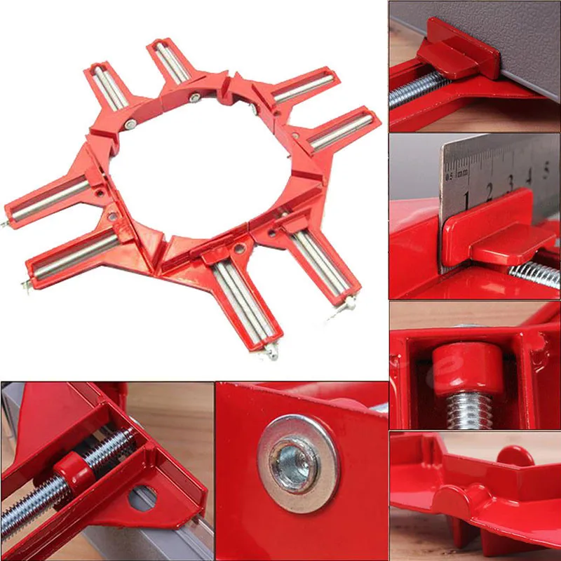 Практическая 1 шт Регулируемый челюсти 90 градусов вправо угловой зажим алюминиевая рамка для фото угловой зажим ручной инструмент для