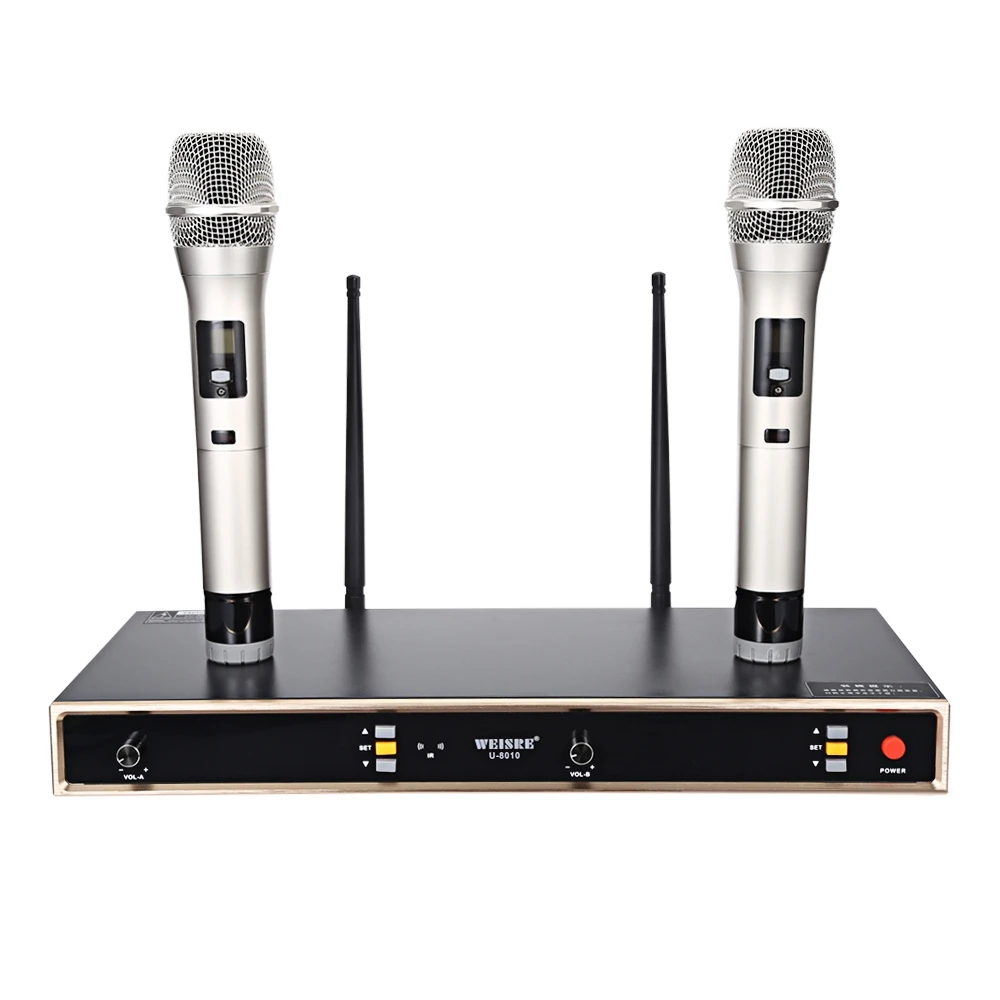 Weisre u-8010 UHF Беспроводной микрофон комплект MIC Системы Автоматический Инфракрасный