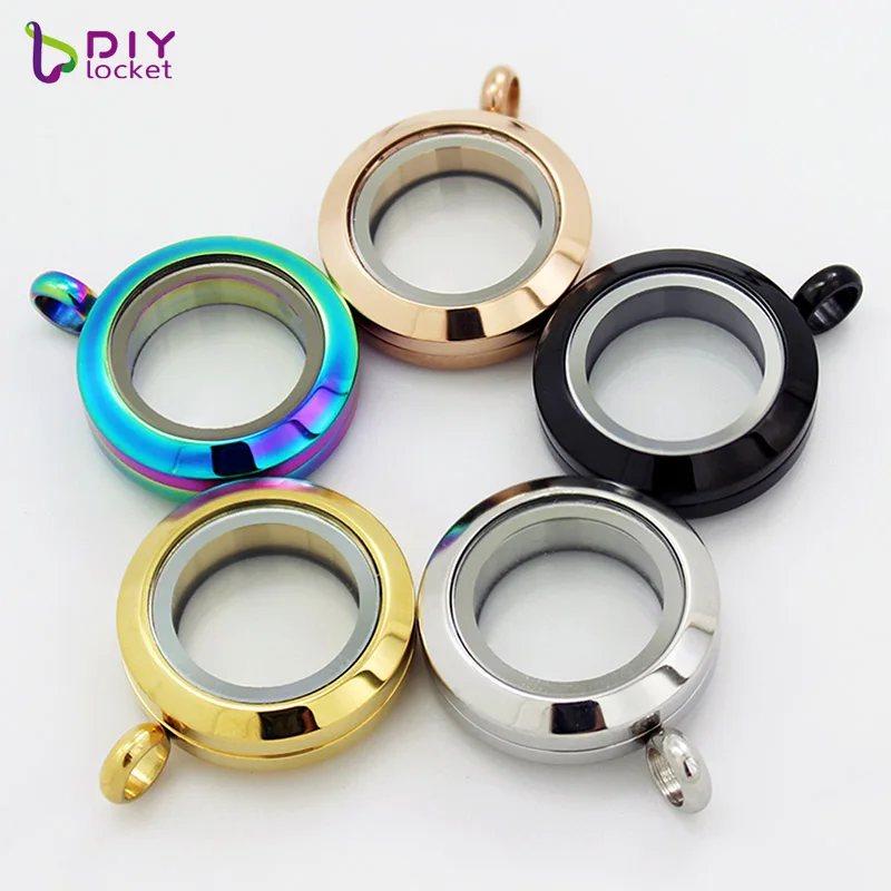 

20mm Stainless Steel Round Twist Glass Floating Charm Locket, Accept Customization LSSS01-20MM