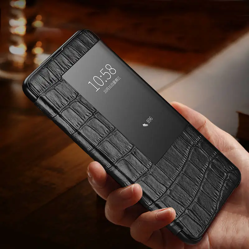 Genuine Leather Case For Huawei Mate 20 Pro Intelligent Case Cover Window View Coque For Huawei Mate 20 Case