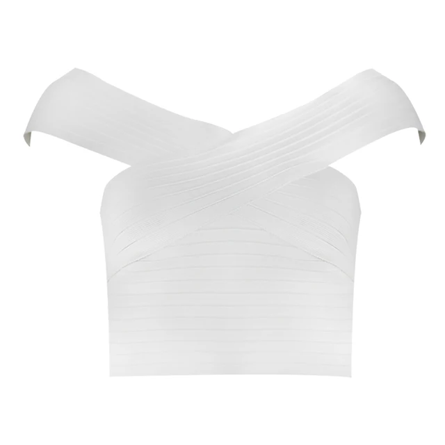 SEexy Vestido latino Bandage blanco con hombros descubiertos - Imagen 5
