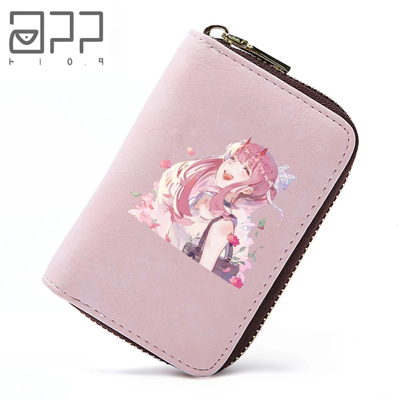 

APP BLOG Anime DARLING in the FRANXX Sweet Flower Girl Travel Passport Cover ID Credit Bank Card Wallet Bag Business Card Holder