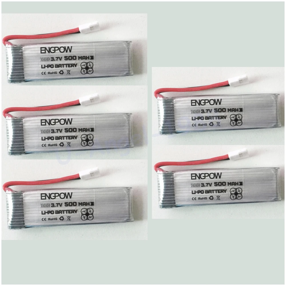 

5pcs/lot 3.7V 500mah lipo battery For H37 E50 SYMA X5HC X5HW RC Quadcopter Parts