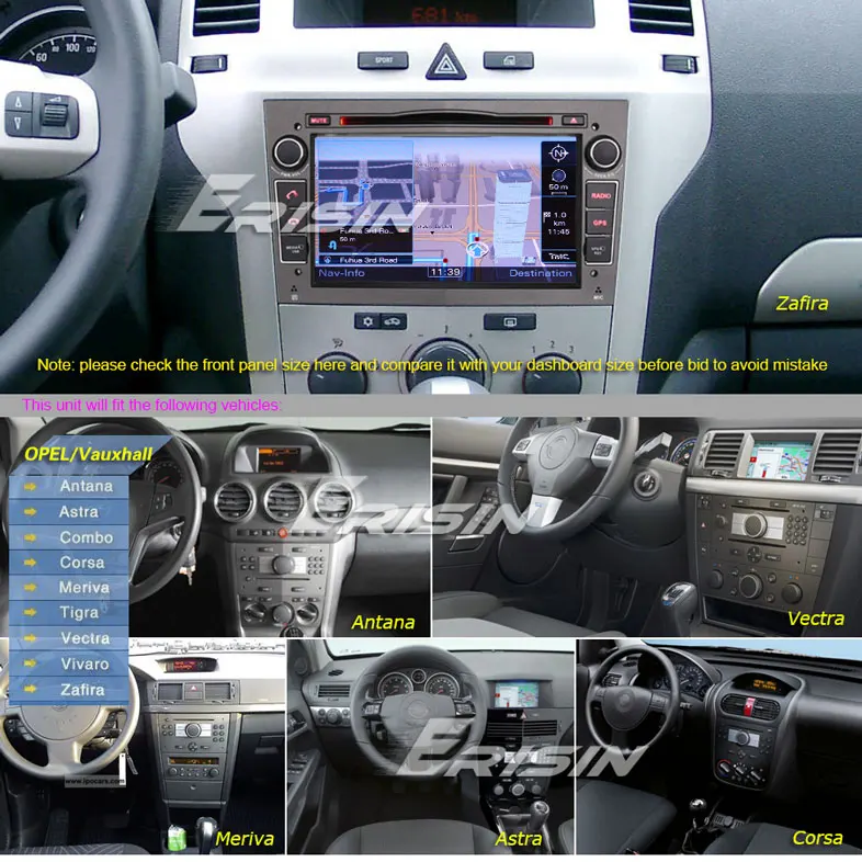 Perfect Erisin ES7160P 7" WCar DVD GPS Navigator 3G DAB+ DVR System for Opel Vauxhall Holden Antara Zafira 1