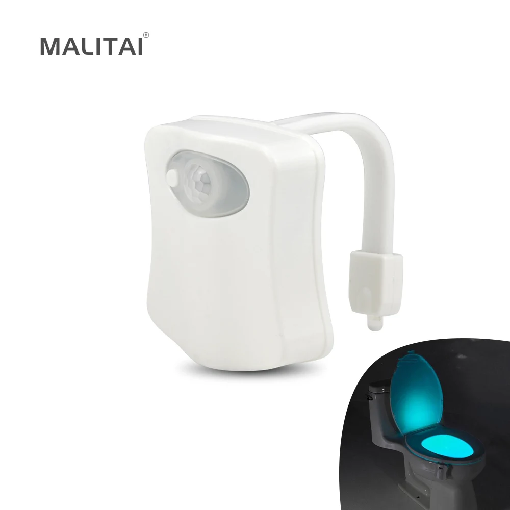 

8 Colour Changing Toilet RGB LED PIR Motion Sensor lamp Smart light Sensitive Smart Night Bowl light Bulb For Bathroom lighting