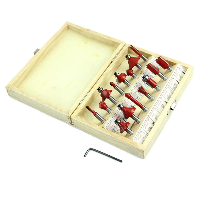 

15pcs 1/4" Shank Milling Cutter Router Bit Set Woodwirking Engraving Cutting Rotary Tool Wood Cutter Tools with Hex Shank Mayitr