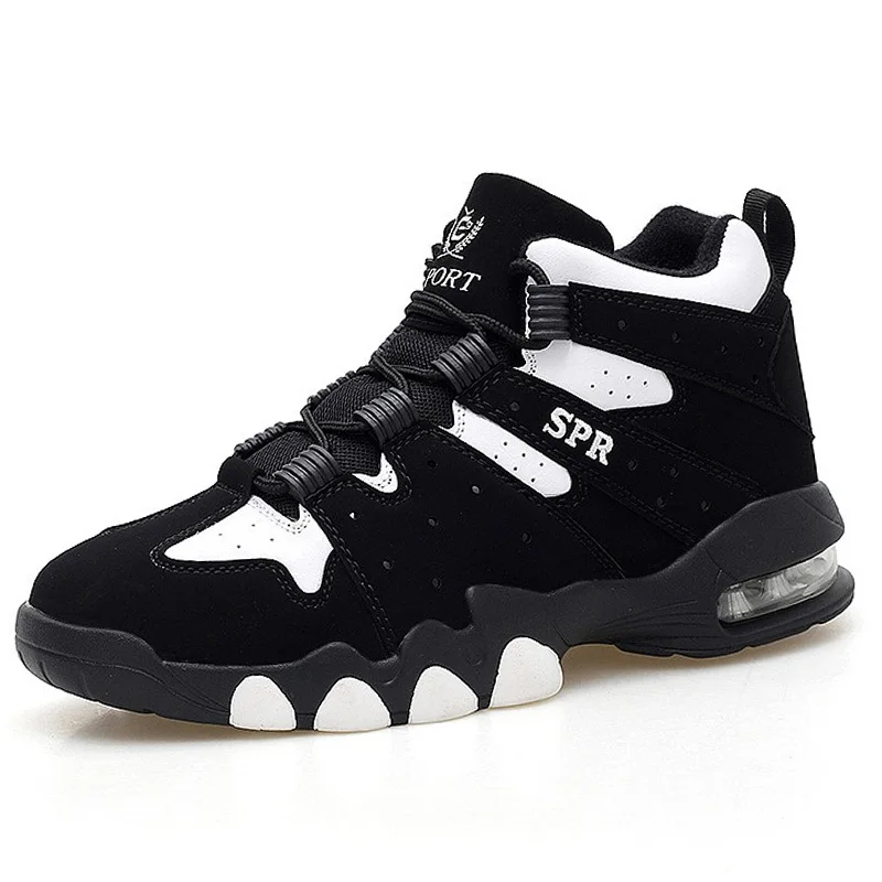 2017 Men's High Quality Sneakers Black and White Basketball Boots ...