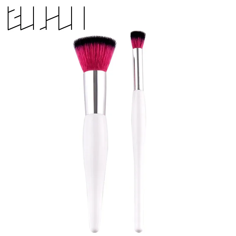 2Pcs Flat Top Concealer Brush Highlighter Mini Large Foundation Powder Make Up Brushes Face Make Up Blusher Sculpting Brush