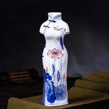 

christmas pot crayon guci JingdezhenSimple modern decoration living room Decoration creative white floral arts elegant ch