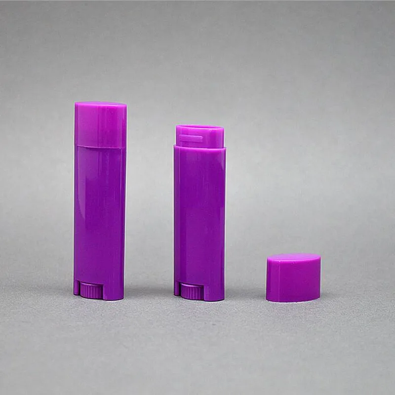 

100pcs/lot Oval Lip Balm Tube 4.5g Transparent White Purple Blue Orange 0.15oz Deodorant Container Lotion Bar Twist Empty Tubes