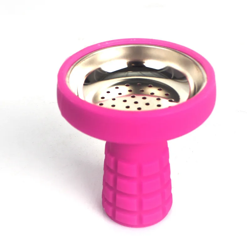 

Hot Arabic Hookah accessories Pink Silicone And Metal bar carbon separator Carbon pan smoker compartment Hookah accessories