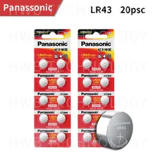 20X PANASONIC AG12 LR43 186 0% Hg для часы игрушки 1,5 V щелочные батареи для калькулятор 0% Hg