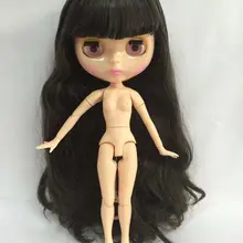 Кукла с гибкими суставами, Обнаженная кукла Blyth, черные волосы фабричная кукла, подходит для DIY Изменить игрушка BJD для девочек