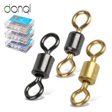 DONQL 50/100 шт подшипник вращающиеся твердые кольца Рыбалка разъем 6#14-# баррель прокатки для рыболовный крючок приманки ссылка рыболовные принадлежности