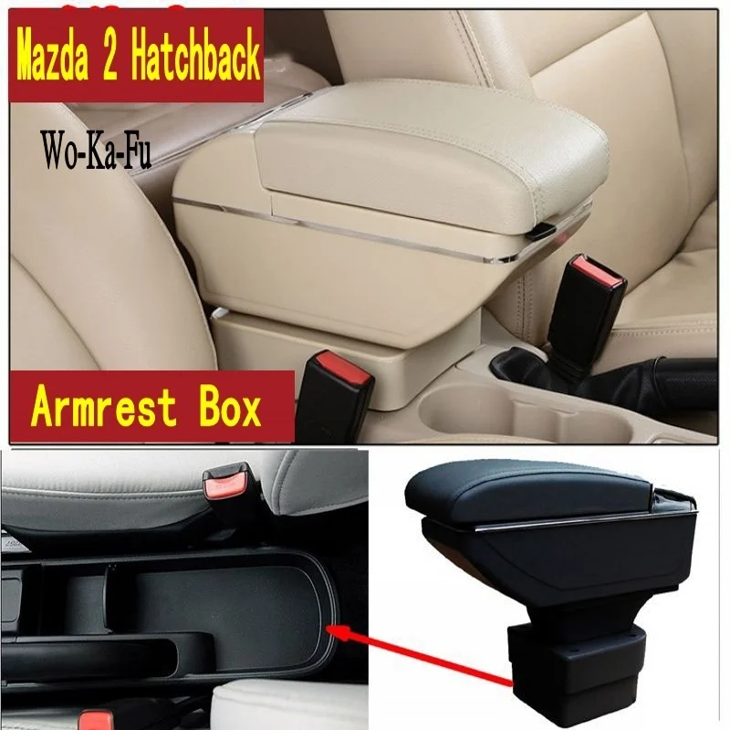 For Mazda 2 M2 Hatchback armrest box central Store content Storage box