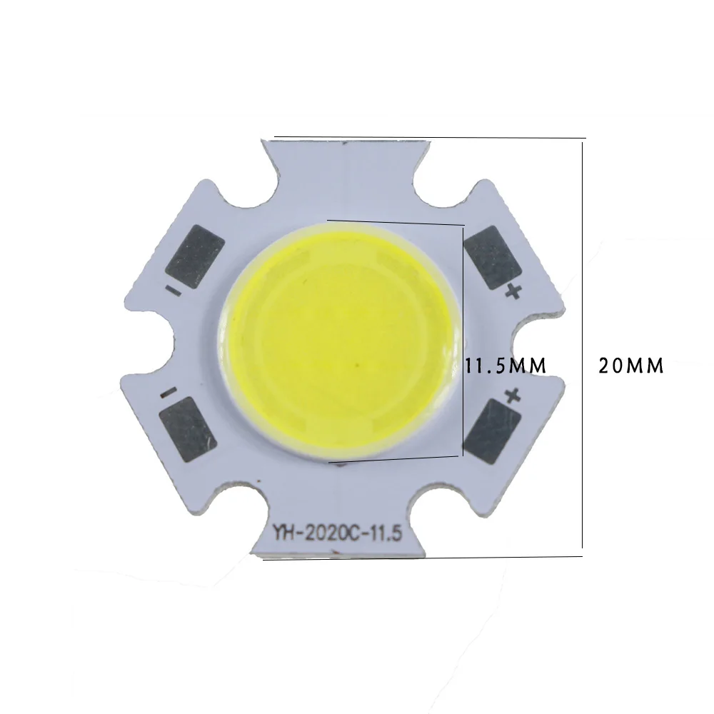 Шт. 10 шт. COB 20-11,5 3 Вт округлсветодио дный светодиодный COB источник света чип на борту для прожектора светильник белый 20 мм светодиодное COB