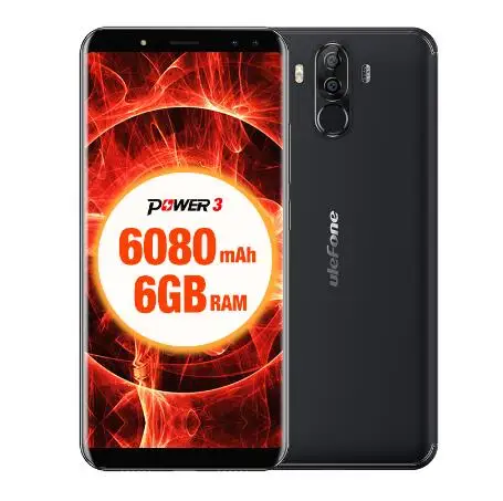 Ulefone power 3 Android 7,1 Восьмиядерный 6080 мАч 6 ГБ ОЗУ+ 64 Гб 21 м+ 13 МП лицевой ID 6," 18:9 FHD Смартфон 4 камеры 4G сотовые телефоны