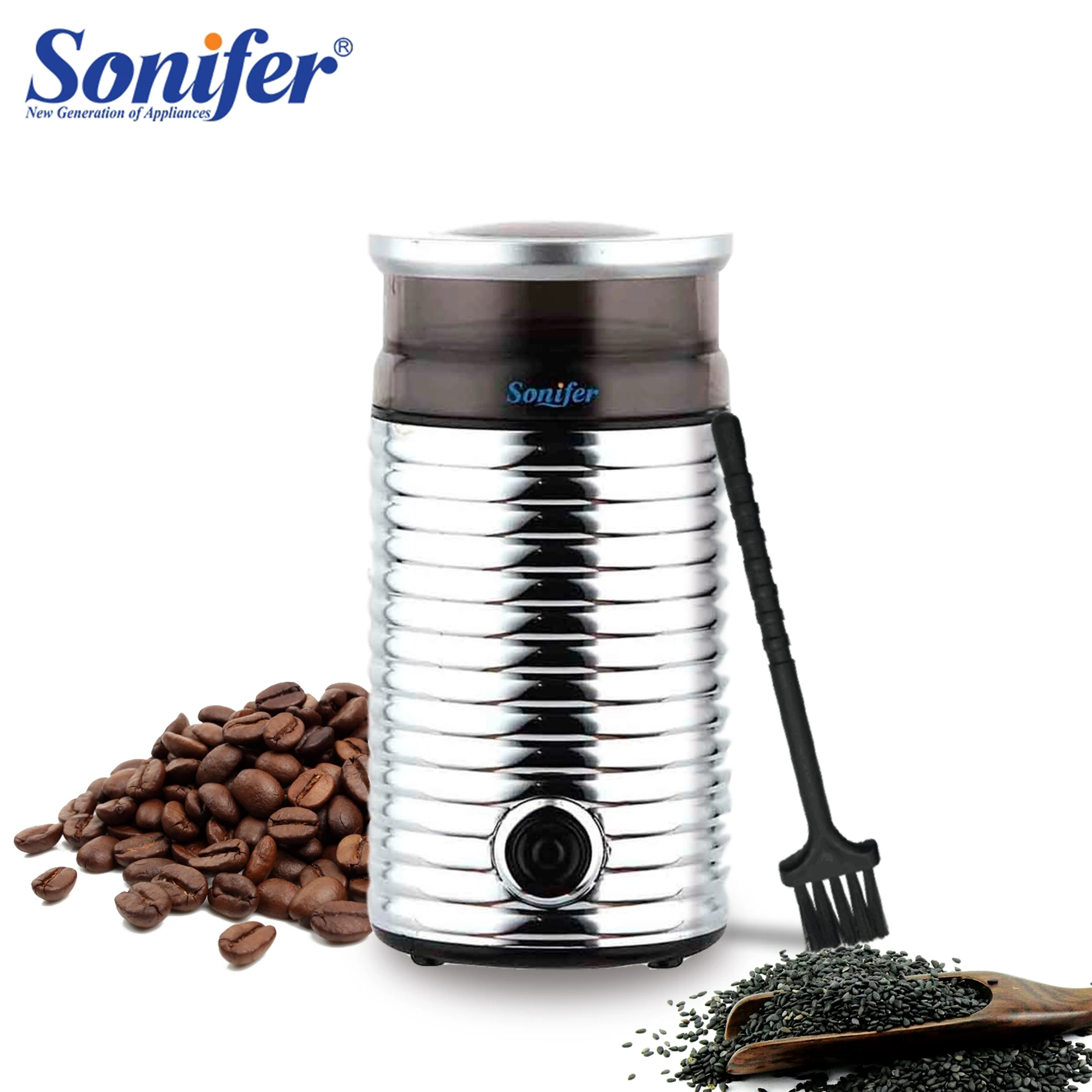 220V mini Electric Coffee Grinder with Stainless Steel Blades Beans