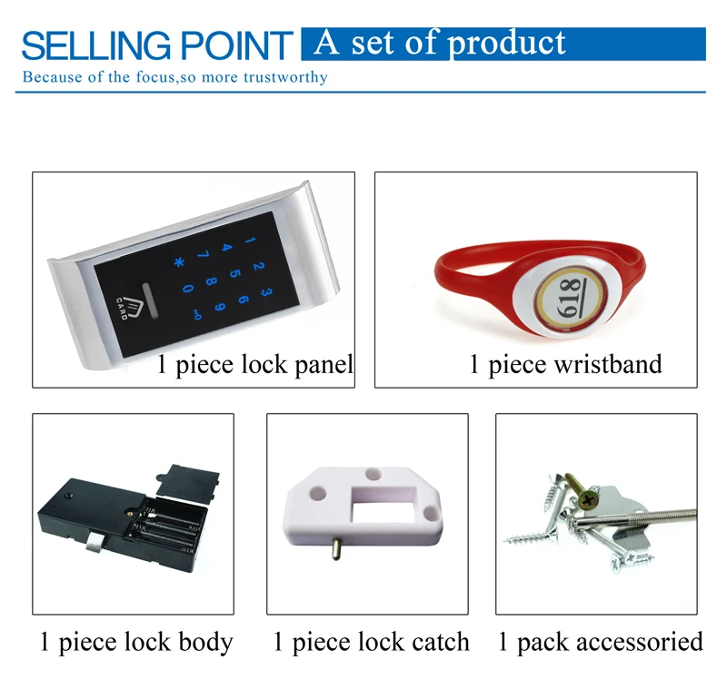 ZAG Electronic Smart Keyless Locker RFID Card Digital Password Lock Cabinet 