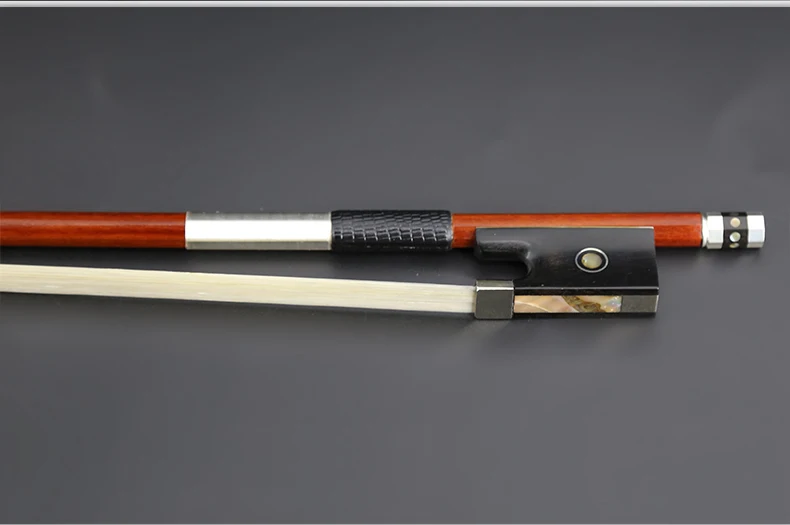

4/4 Size Pernambuco Violin Bow Master Level String Musical Instrument Ebony Frog White Copper Part Silver Mounted Warm Tone