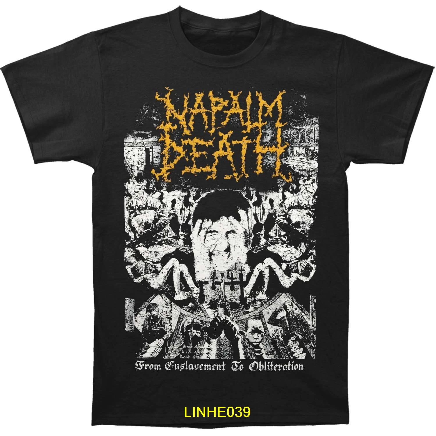 

Napalm Death Men's From Enslavement To Obliteration Vintage T-shirt Black Sleeve T Shirt Summer Men Tee Tops Clothing