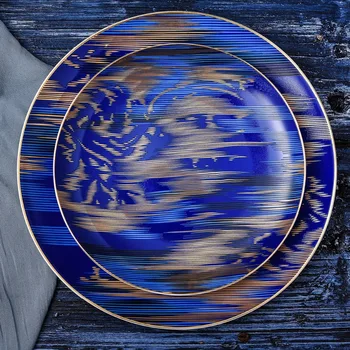 

Lovers western retro style ceramic steak salad dessert dishs fine bone china dinner plates set 2 pieces