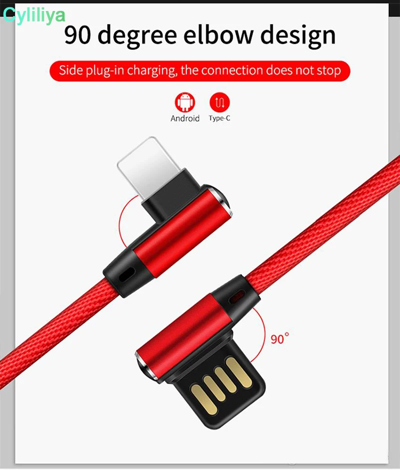 250pcs 1.5 m 3 IN 1 8Pin Micro Type C Nylon USB Cable for IPhone IOS 10 9 8 Samsung Nokia USB