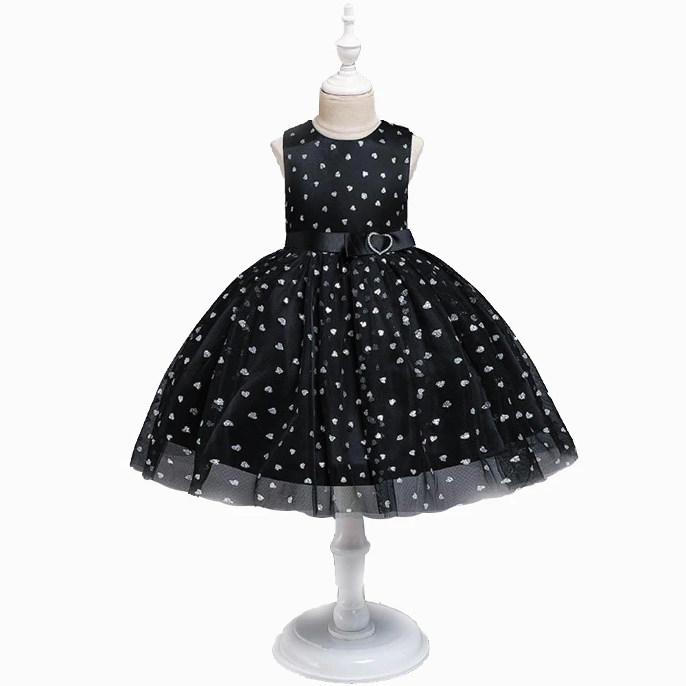 Летнее свадебное платье для маленьких девочек милое Сетчатое платье-пачка принцессы с принтом в виде сердечек для девочек на Хэллоуин Детские платья для девочек