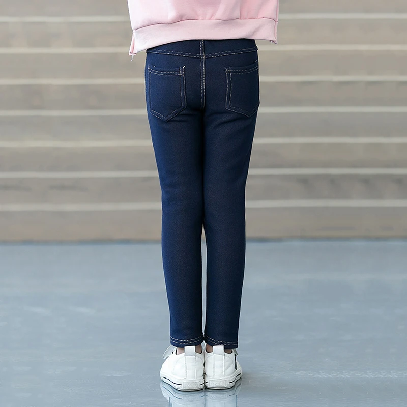 Зимние леггинсы для девочек, плотные теплые штаны флисовые детские леггинсы для девочек эластичные джинсовые леггинсы для детей от 3 до 12 лет