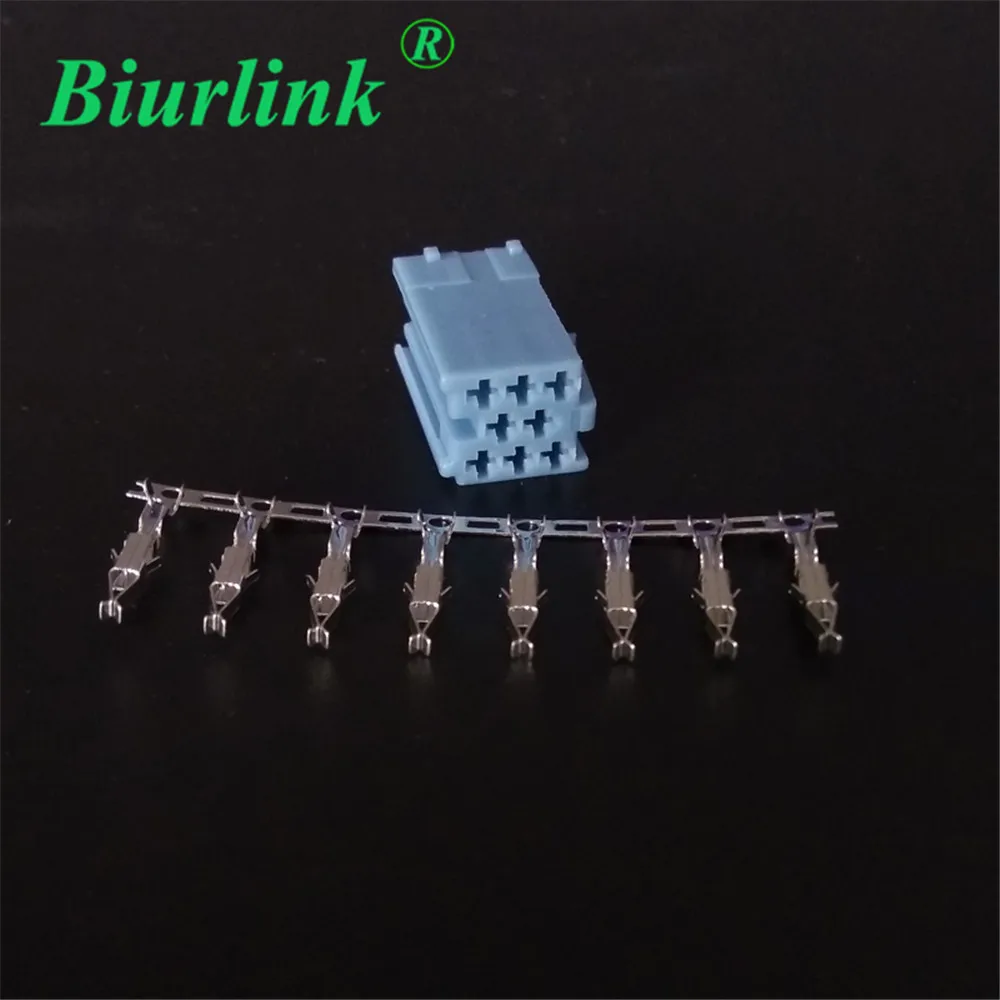 Разъем Biurlink 8Pin Blue MINI разъем стандарта ISO штепсельная Вилка для Volkswagen Becker Audi Skoda